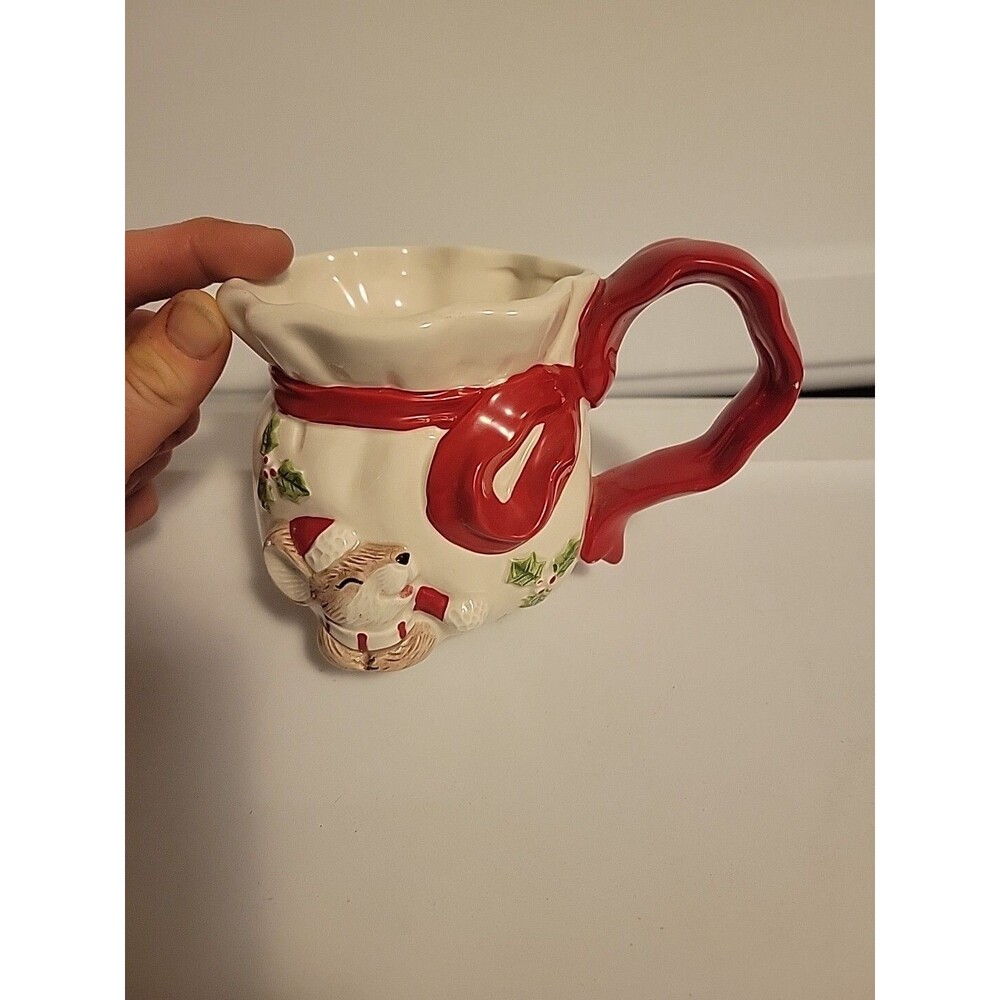 READ Vintage OCI Omnibus Fitz and Floyd Holiday Christmas Mouse Oversized Mug